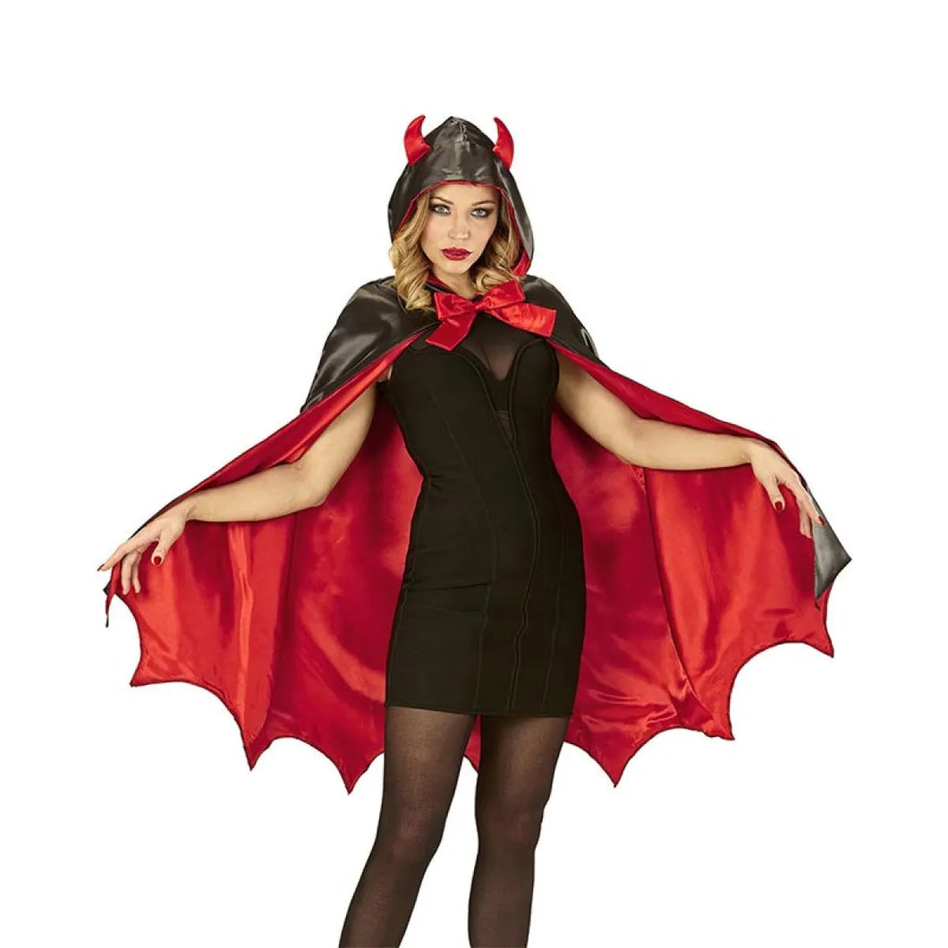 Halloween Black Hooded Devil Cape