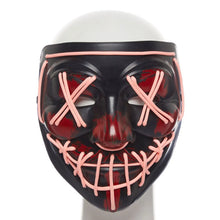 Load image into Gallery viewer, Glow In The Dark Halloween Black And Red Mask

