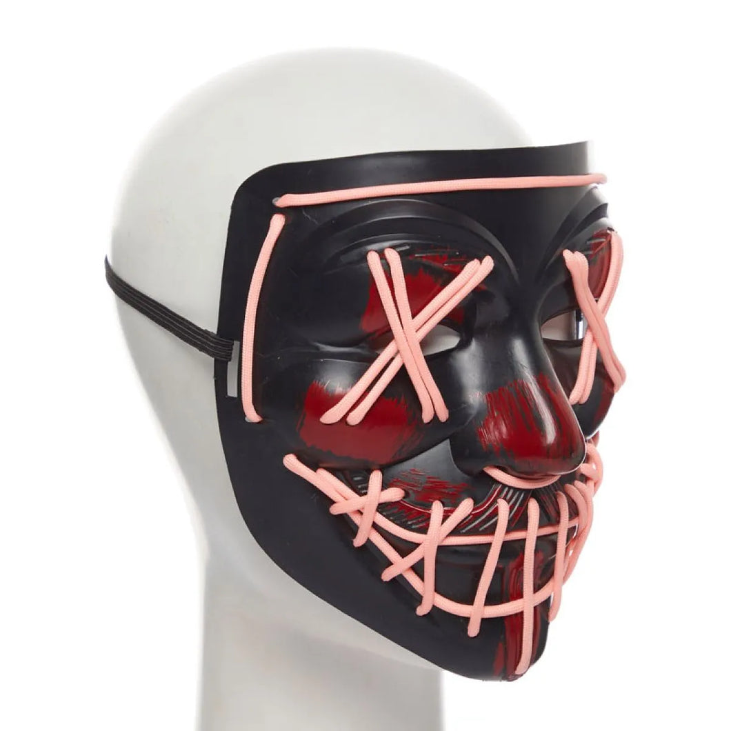 Glow In The Dark Halloween Black And Red Mask