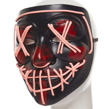 Load image into Gallery viewer, Glow In The Dark Halloween Black And Red Mask
