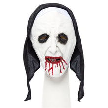 Load image into Gallery viewer, Halloween Nun Half Latex Mask &amp; Headpiece

