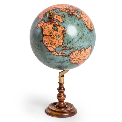 Antique Globe On Wooden Stand