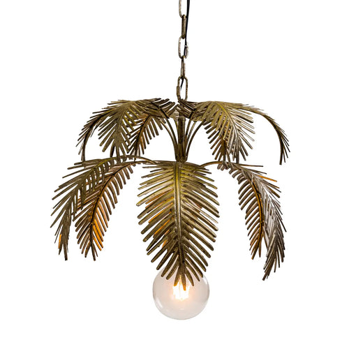 Antiqued Gold Fern Leaf Chandelier Pendant