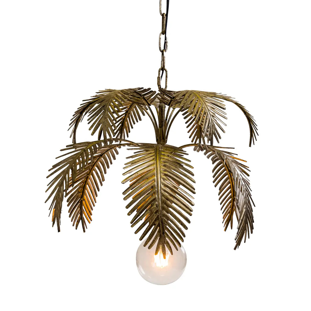 Antiqued Gold Fern Leaf Chandelier Pendant