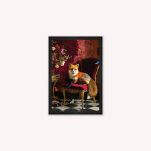Load image into Gallery viewer, Luxury Velvet Art Print - Stately Home Curiosity Fox Framed Wall Art
