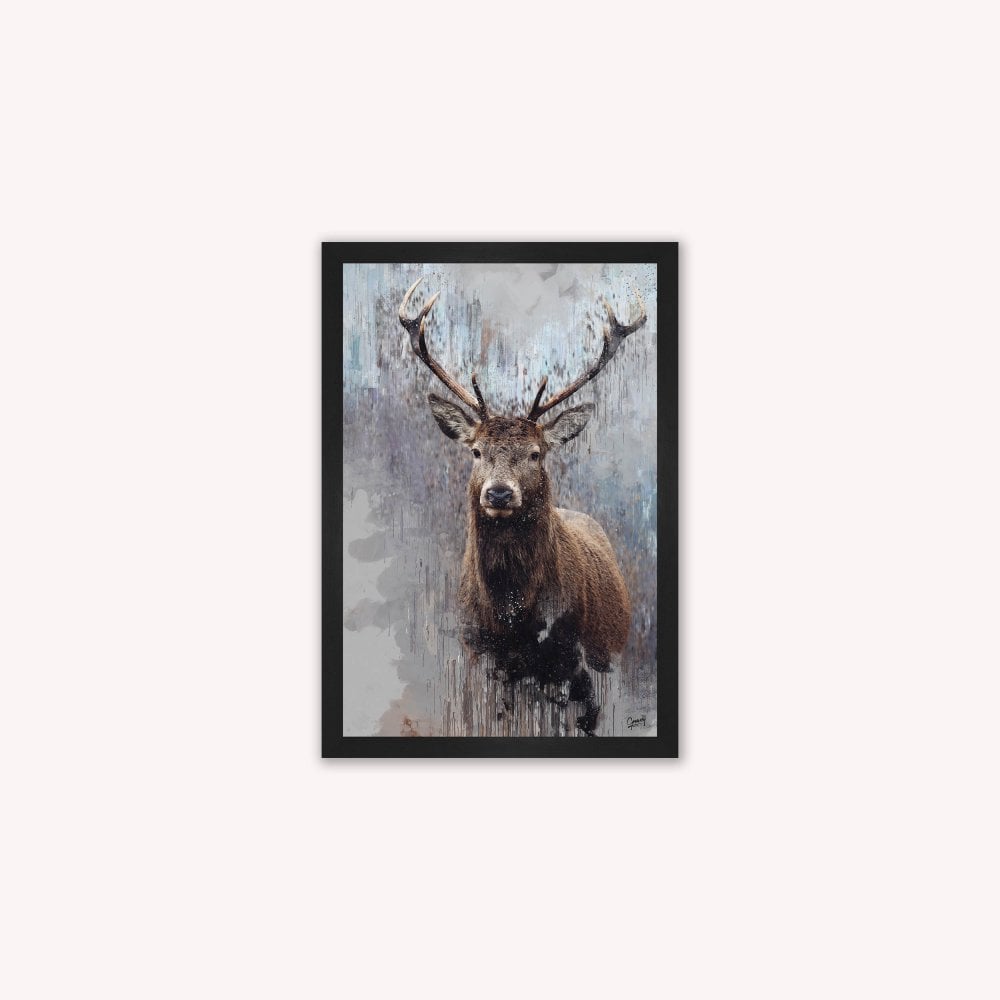 Luxury Velvet Art Print - Impressionist Stag Framed Wall Art