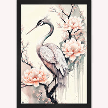 Load image into Gallery viewer, Luxury Velvet Art Print - Sakura Crane Framed Wall Art

