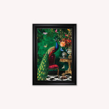 Load image into Gallery viewer, Luxury Velvet Art Print - Stately Home Curiosity Peacock Framed Wall Art

