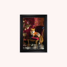 Load image into Gallery viewer, Luxury Velvet Art Print - Stately Home Curiosity Fox Framed Wall Art
