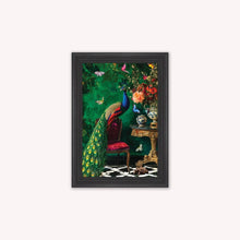 Load image into Gallery viewer, Luxury Velvet Art Print - Stately Home Curiosity Peacock Framed Wall Art
