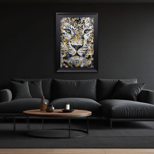 Close Up Of A Leopards Face Framed Wall Art