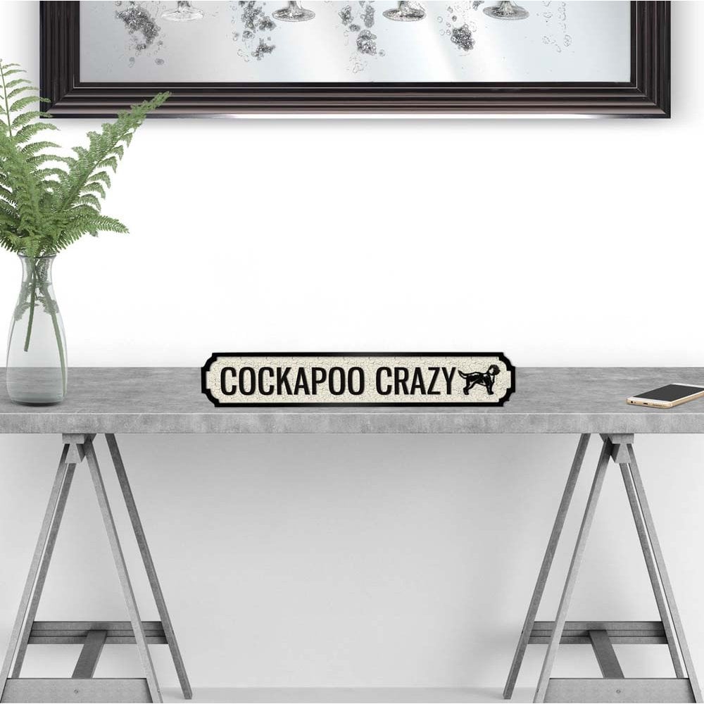 Cockapoo Crazy Mini Wooden Street Sign