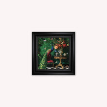Load image into Gallery viewer, Curiosity Peacock at the Stately Home Framed Wall Art
