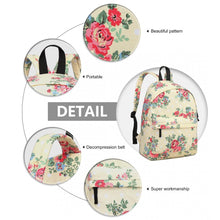 Load image into Gallery viewer, Large Backpack Flower Polka Dot - Beige
