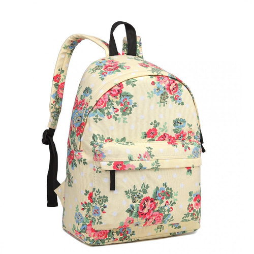 Large Backpack Flower Polka Dot - Beige