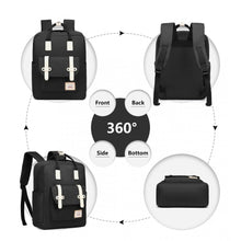 Load image into Gallery viewer, KONO CASUAL DAYPACK LIGHTWEIGHT BACKPACK TRAVEL BAG - BLACK
