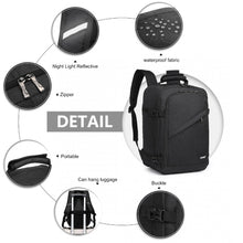 Load image into Gallery viewer, KONO LIGHTWEIGHT CABIN BAG TRAVEL BUSINESS BACKPACK - BLACK
