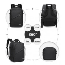 Load image into Gallery viewer, KONO LIGHTWEIGHT CABIN BAG TRAVEL BUSINESS BACKPACK - BLACK
