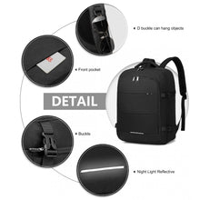 Load image into Gallery viewer, KONO MULTI-LEVEL HIGH-CAPACITY CABIN BAG TRAVEL BACKPACK - BLACK
