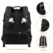 Load image into Gallery viewer, KONO MULTI-LEVEL HIGH-CAPACITY CABIN BAG TRAVEL BACKPACK - BLACK
