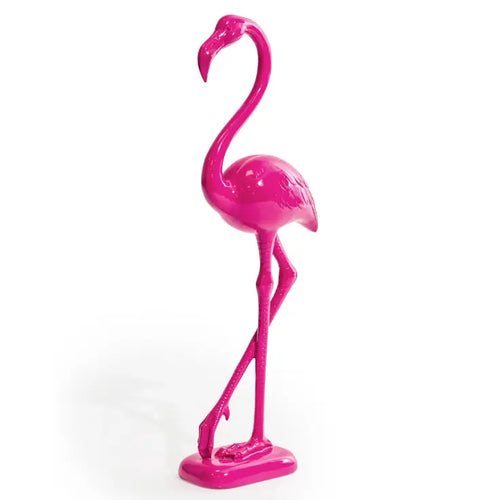 Electric Pink Standing Flamingo Figure