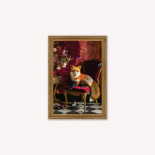 Load image into Gallery viewer, Luxury Velvet Art Print - Stately Home Curiosity Fox Framed Wall Art

