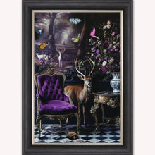 Load image into Gallery viewer, Luxury Velvet Art Print - Stately Home Curiosity Stag Framed Wall Art
