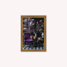 Load image into Gallery viewer, Luxury Velvet Art Print - Stately Home Curiosity Stag Framed Wall Art
