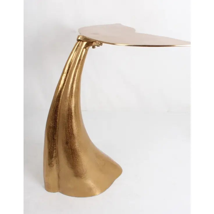 Gold Aluminium Whale Tail Side Table