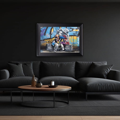 Graffiti Les Petits Amoureux Voyageurs Framed Wall Art