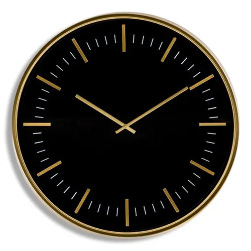 Large Black & Gold Classic Wall Clock