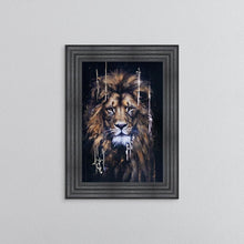 Load image into Gallery viewer, Leo Lion Gold Foil Embellished Framed Wall Art
