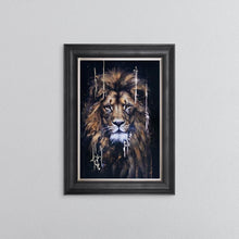 Load image into Gallery viewer, Leo Lion Gold Foil Embellished Framed Wall Art
