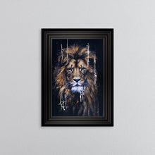 Load image into Gallery viewer, Leo Lion Gold Foil Embellished Framed Wall Art
