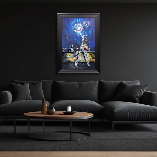 Les Petites Filles et la Lune Framed Wall Art