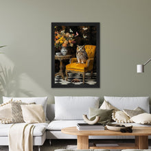 Load image into Gallery viewer, Luxury Velvet Art Print - Stately Home Curiosity Owl Framed Wall Art
