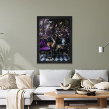 Load image into Gallery viewer, Luxury Velvet Art Print - Stately Home Curiosity Stag Framed Wall Art
