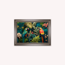Load image into Gallery viewer, Luxury Velvet Art Print - Jungle Parrots Framed Wall Art
