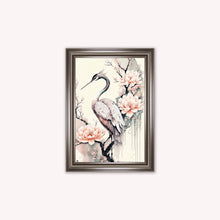 Load image into Gallery viewer, Luxury Velvet Art Print - Sakura Crane Framed Wall Art
