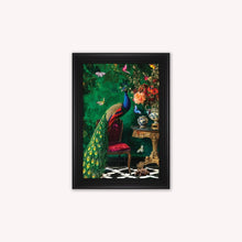 Load image into Gallery viewer, Luxury Velvet Art Print - Stately Home Curiosity Peacock Framed Wall Art
