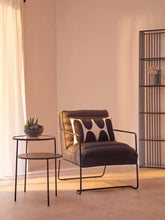 Load image into Gallery viewer, New Foundry Black Leather Effect Chair With Black Finish Metal Frame
