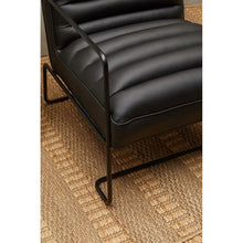 Load image into Gallery viewer, New Foundry Black Leather Effect Chair With Black Finish Metal Frame
