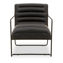 Load image into Gallery viewer, New Foundry Black Leather Effect Chair With Black Finish Metal Frame
