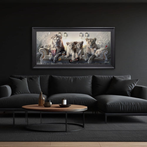 Pano Lion Family Luxury by Sylvain Binet Framed Wall Art 