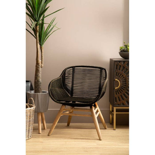Sisal Black Rope Armchair