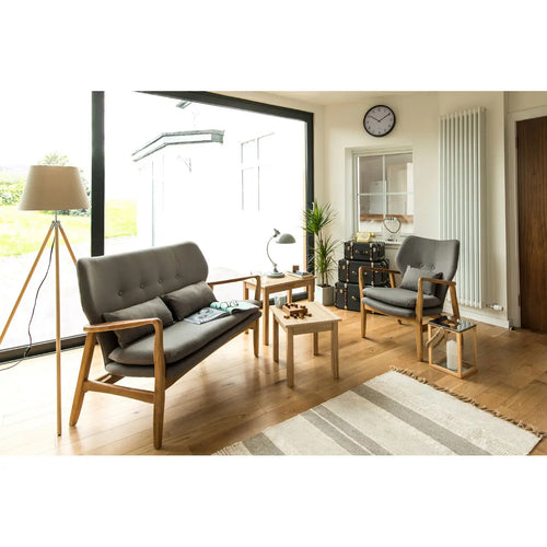 Stockholm Grey Chair With Birchwood Frame
