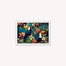 Load image into Gallery viewer, Luxury Velvet Art Print - Jungle Toucans Framed Wall Art
