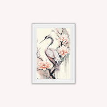 Load image into Gallery viewer, Luxury Velvet Art Print - Sakura Crane Framed Wall Art
