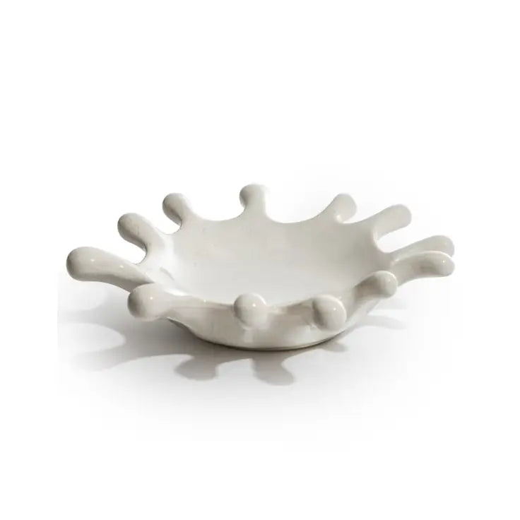 White Ceramic Round Splash Bowl