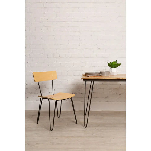 Wooden District Chair With Black Hair Pin Legs